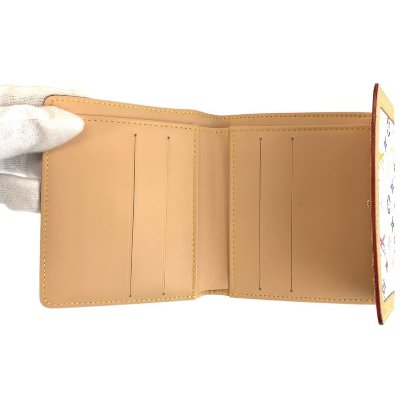 Louis Vuitton Multicolor Porte Monnaie Billets Cult Cles Fold Wallet Compact Bron White