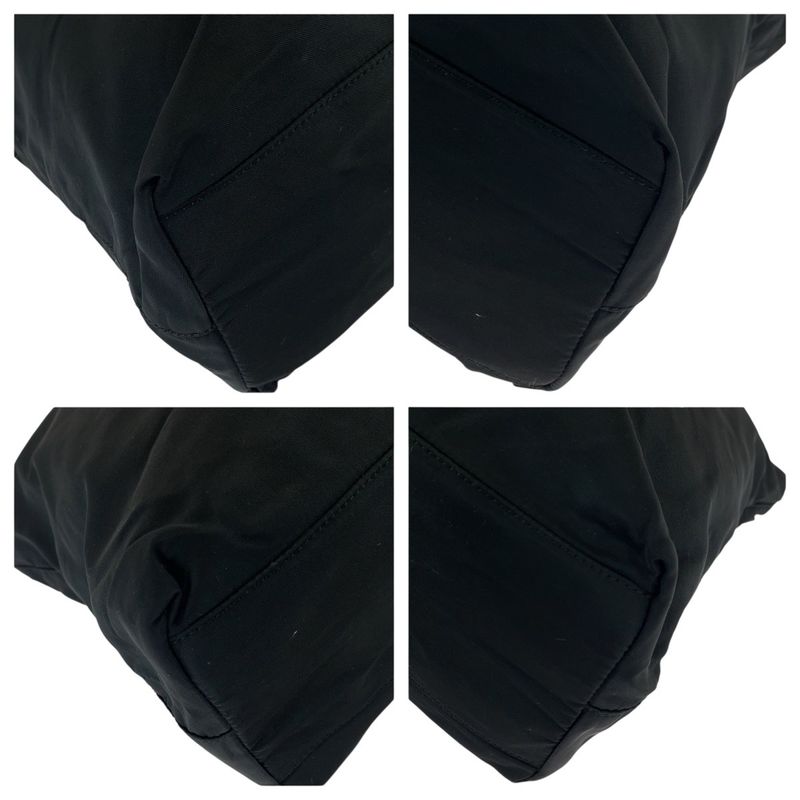 Prada Tessuto Black Silver Nylon Shoulder Bag Tote