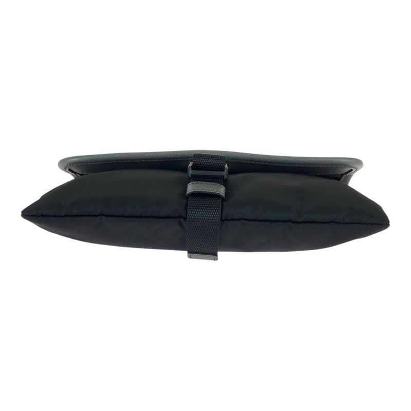 Prada Tessuto Saffiano Blue Black Silver Clutch