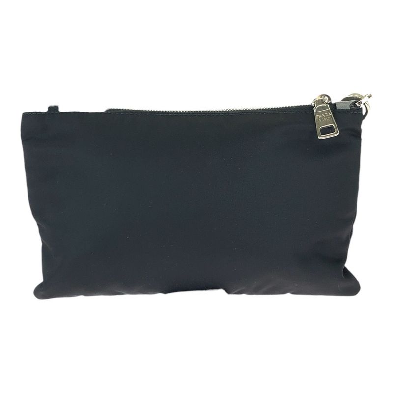 Prada Tessuto Saffiano Blue Black Silver Clutch