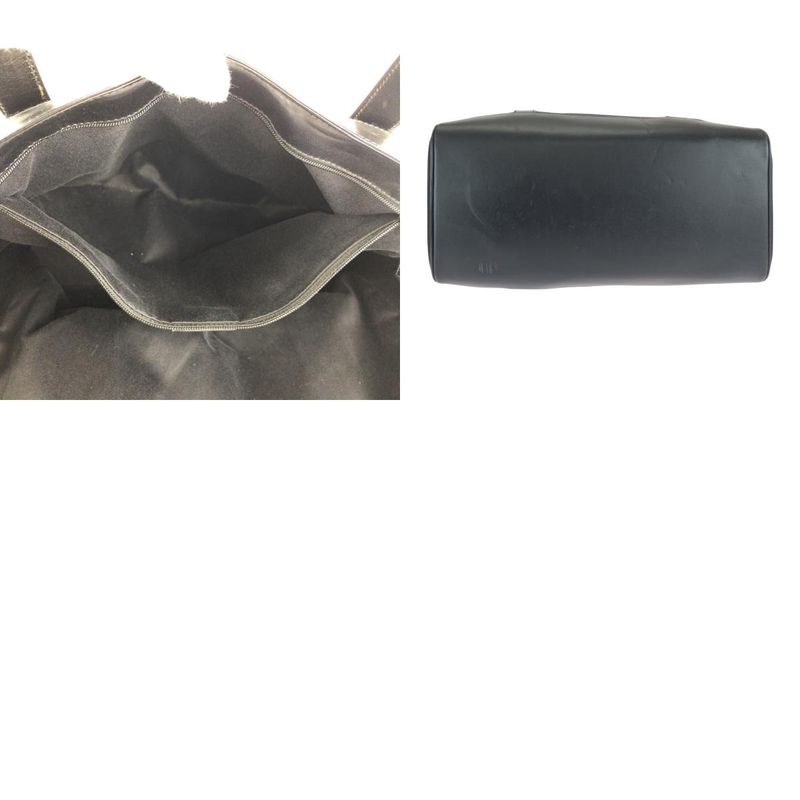 Gucci Black Silver Canvas Leather Tote Business