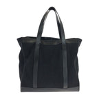 Gucci Black Silver Canvas Leather Tote Business