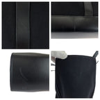 Gucci Black Silver Canvas Leather Tote Business