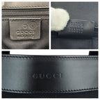Gucci Black Silver Canvas Leather Tote Business