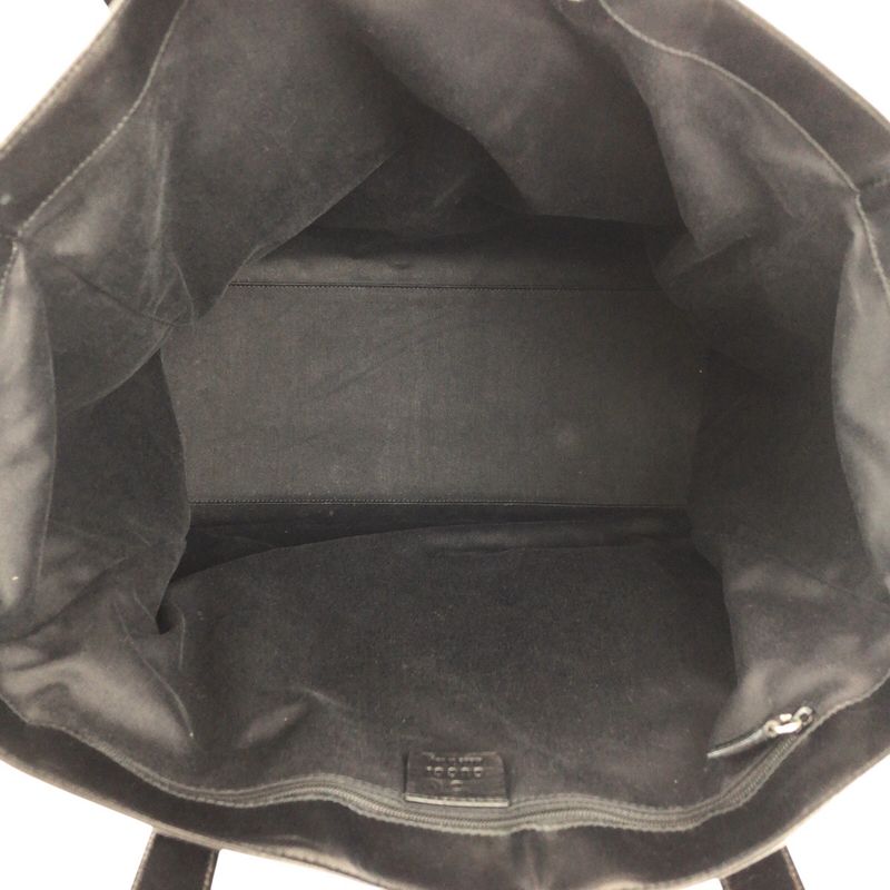 Gucci Black Silver Canvas Leather Tote Business