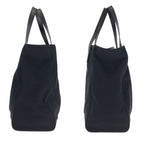 Gucci Black Silver Canvas Leather Tote Business