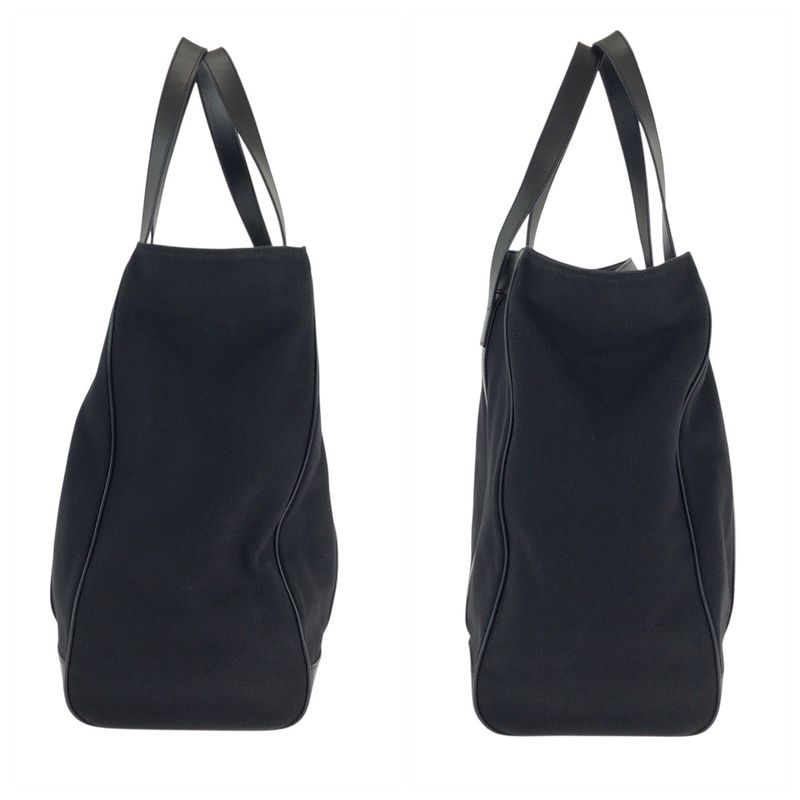 Gucci Black Silver Canvas Leather Tote Business