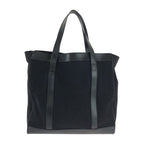 Gucci Black Silver Canvas Leather Tote Business