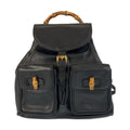 Gucci Bamboo Black Gold Leather 003 Backpack