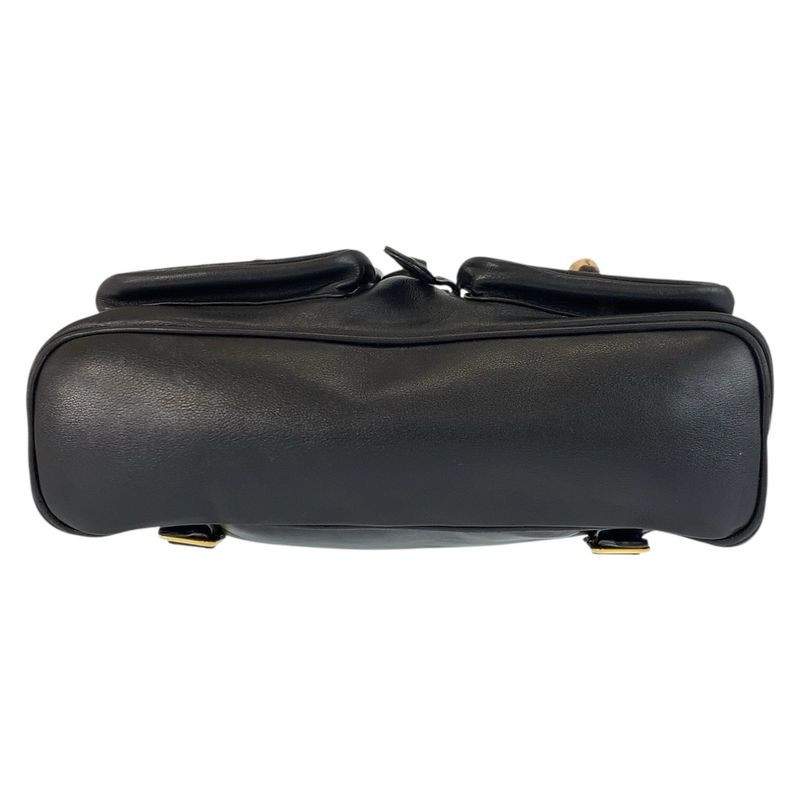 Gucci Bamboo Black Gold Leather 003 Backpack