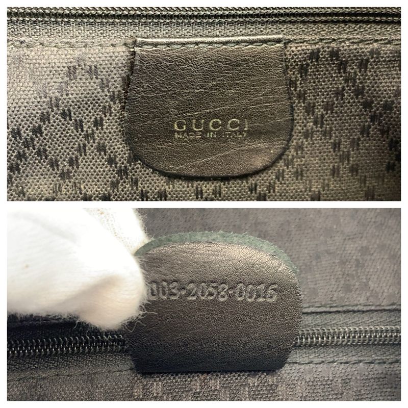 Gucci Bamboo Black Gold Leather 003 Backpack