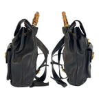 Gucci Bamboo Black Gold Leather 003 Backpack