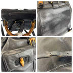 Gucci Bamboo Black Gold Leather 003 Backpack