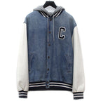 Celine Varsity Jacket Denim Blue White Gray XL
