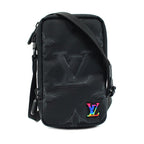 Louis Vuitton Double Phone Pouch Shoulder Bag Black