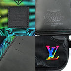 Louis Vuitton Double Phone Pouch Shoulder Bag Black