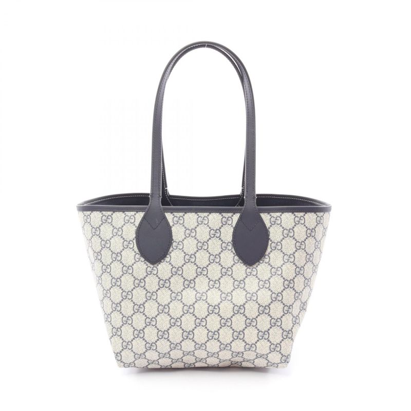 Gucci Tote Totissima Small Indigo Blue Denim Canvas Navy. Beige