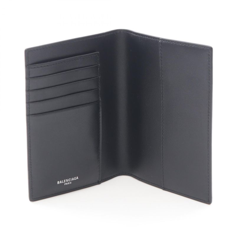 Balenciaga Passport Case Black Gold Leather
