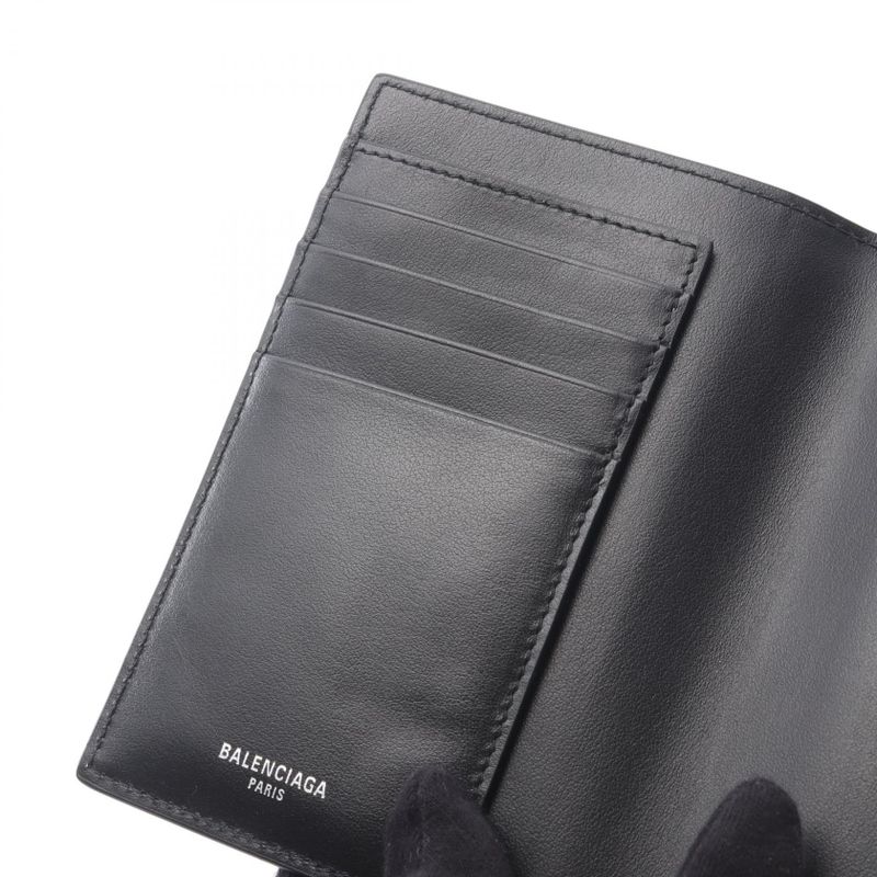 Balenciaga Passport Case Black Gold Leather