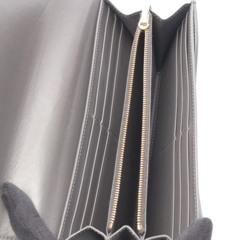 Celine Bifold Wallet Large Flap Gray Leather