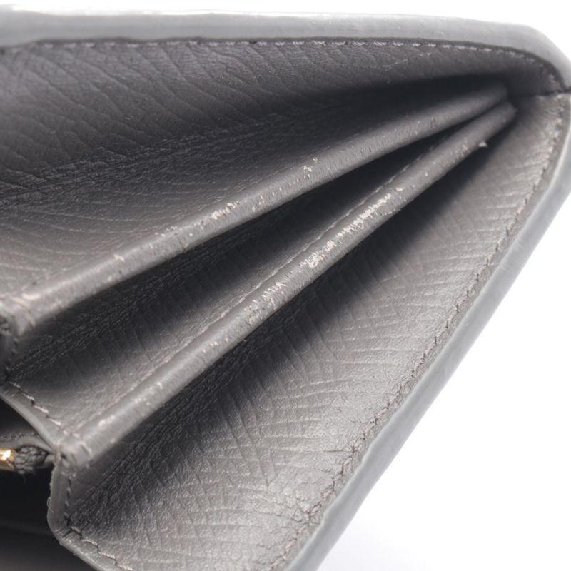 Celine Bifold Wallet Large Flap Gray Leather