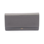 Celine Bifold Wallet Large Flap Gray Leather
