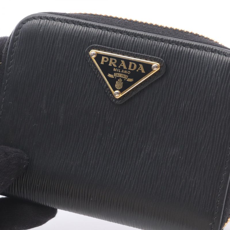 Prada Coin Case Vitello Move 268 Black Saffiano Leather