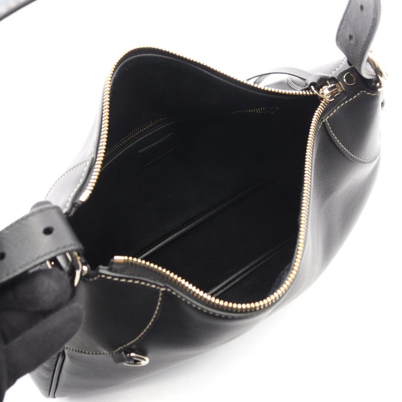 Gucci Shoulder Bag GG Emblem Black Leather