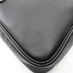 Gucci Shoulder Bag GG Emblem Black Leather