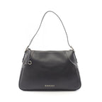 Gucci Shoulder Bag GG Emblem Black Leather