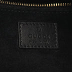 Gucci Shoulder Bag GG Emblem Black Leather