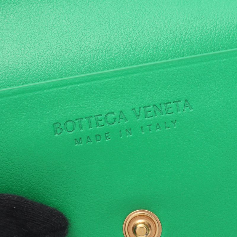 Bottega Veneta Hook Wallet Intrecciato Green Leather Bifold
