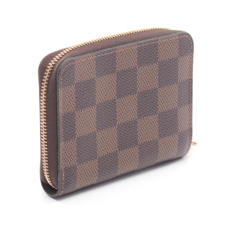 Louis Vuitton Coin Case Zippy Purse Canvas Ebene Brown