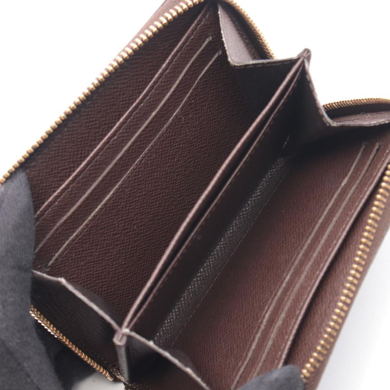 Louis Vuitton Coin Case Zippy Purse Canvas Ebene Brown