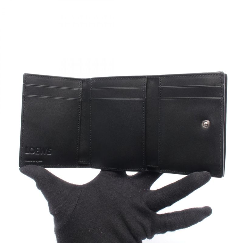 Loewe Trifold Wallet Black Leather