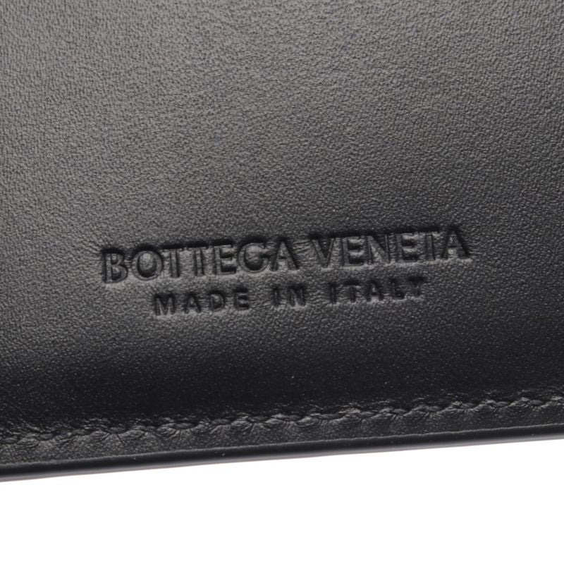 Bottega Veneta Coin Case Intrecciato Key Pouch Black Leather