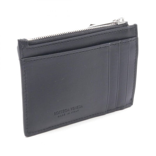 Bottega Veneta Coin Case Intrecciato Key Pouch Black Leather