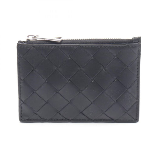 Bottega Veneta Coin Case Intrecciato Key Pouch Black Leather