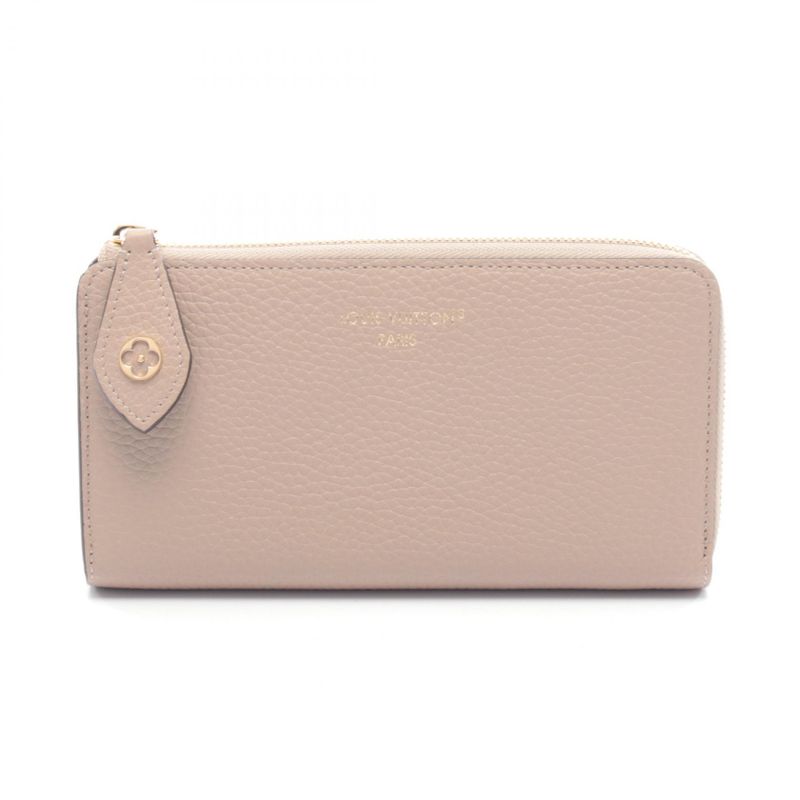 Louis Vuitton Lshape Zipper Wallet Portefeuille Comet Leather Gare Beige