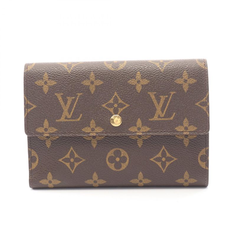 Louis Vuitton Trifold Wallet Porte Tresor Etuil Papier Leather Handbag