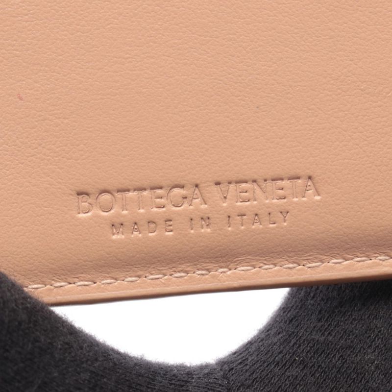 Bottega Veneta Bifold Wallet Intrecciato Beige Leather