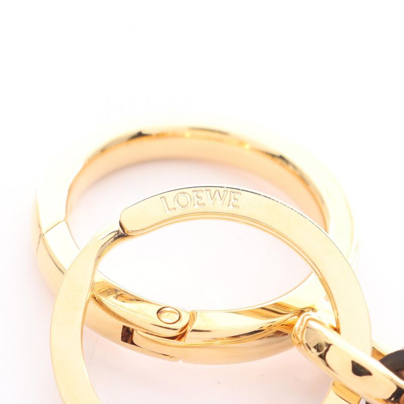 Loewe Charm Anagram Gold Brown Leather