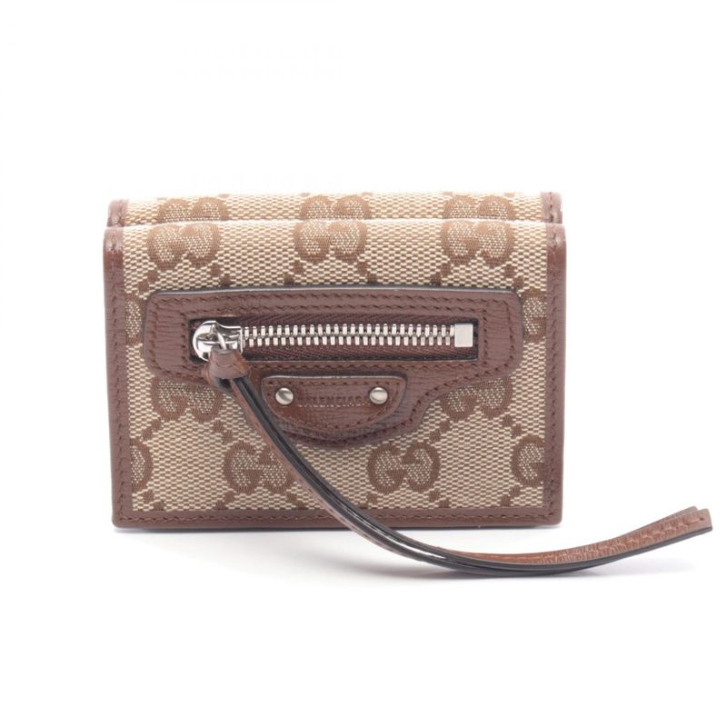 Gucci Trifold Wallet Hacker Project Beige Brown
