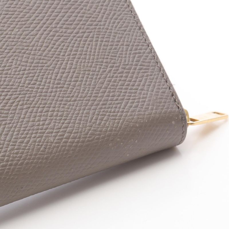 Celine Round Wallet Grey Leather