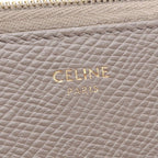 Celine Round Wallet Grey Leather