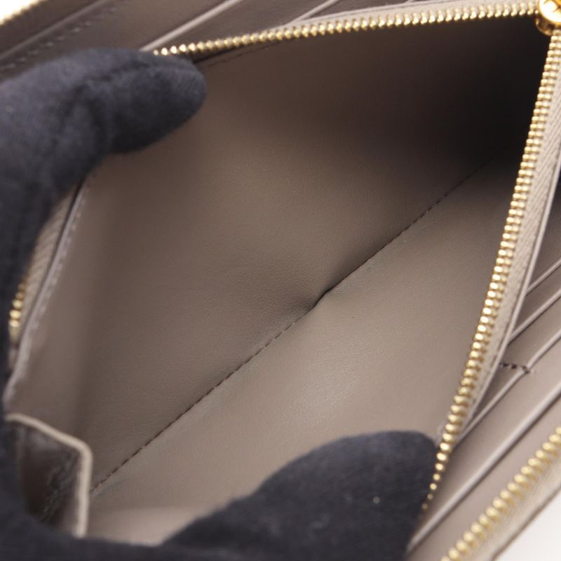 Celine Round Wallet Grey Leather