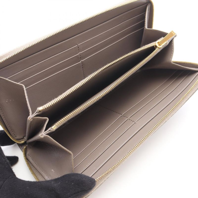 Celine Round Wallet Grey Leather