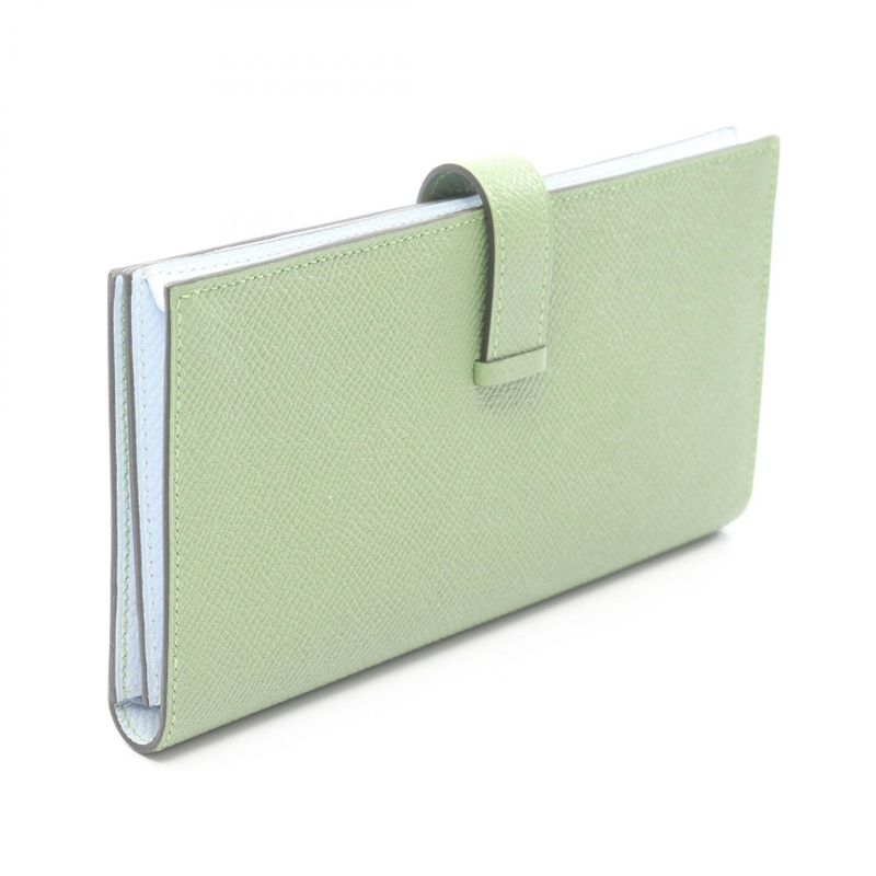 Hermes Bifold Wallet Bearn Souffle Verso Cricket Blue Brum