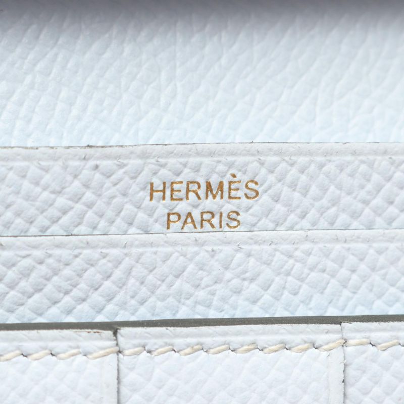 Hermes Bifold Wallet Bearn Souffle Verso Cricket Blue Brum