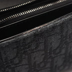 Dior Bifold Wallet Autumn Blue Jacquard Black Canvas Auction Zip Long